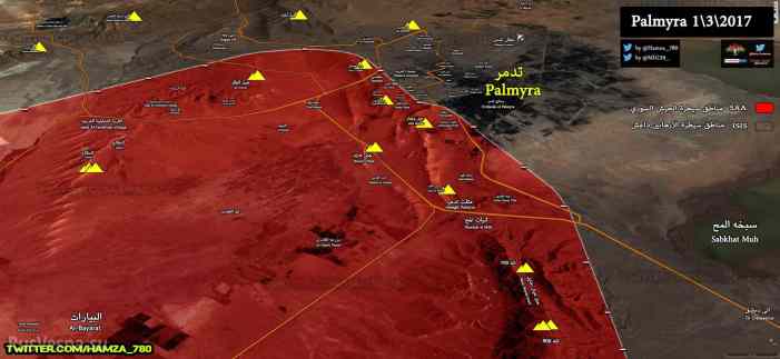 Кадры боев: Армия Сирии и ВКС России на пороге взятия Пальмиры (ВИДЕО, ФОТО, КАРТА)