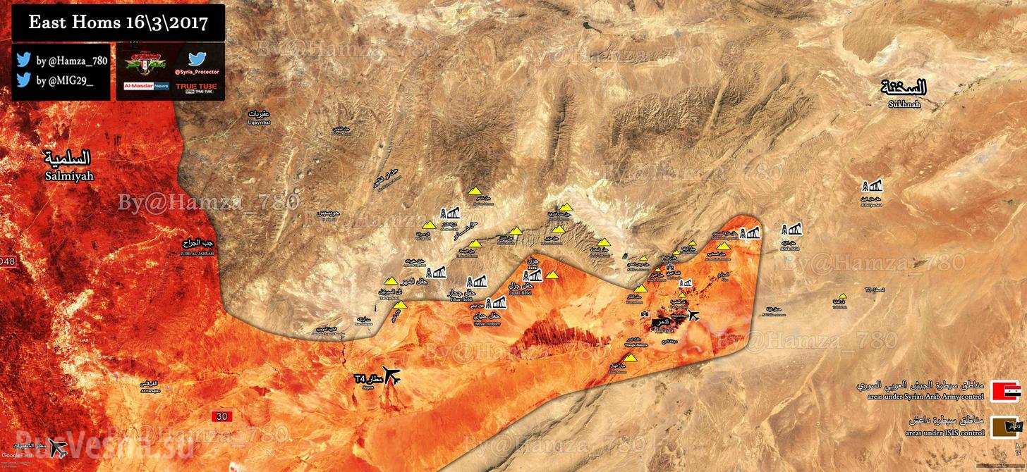 Крах ИГИЛ у Пальмиры: Армия Сирии при поддержке ВКС РФ движется к Дейр-эз-Зору (КАРТА)
