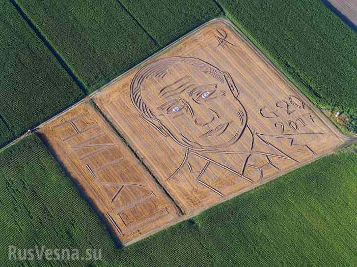 Итальянский фермер на тракторе создал портрет Путина на 130-метровом поле (ФОТО, ВИДЕО)