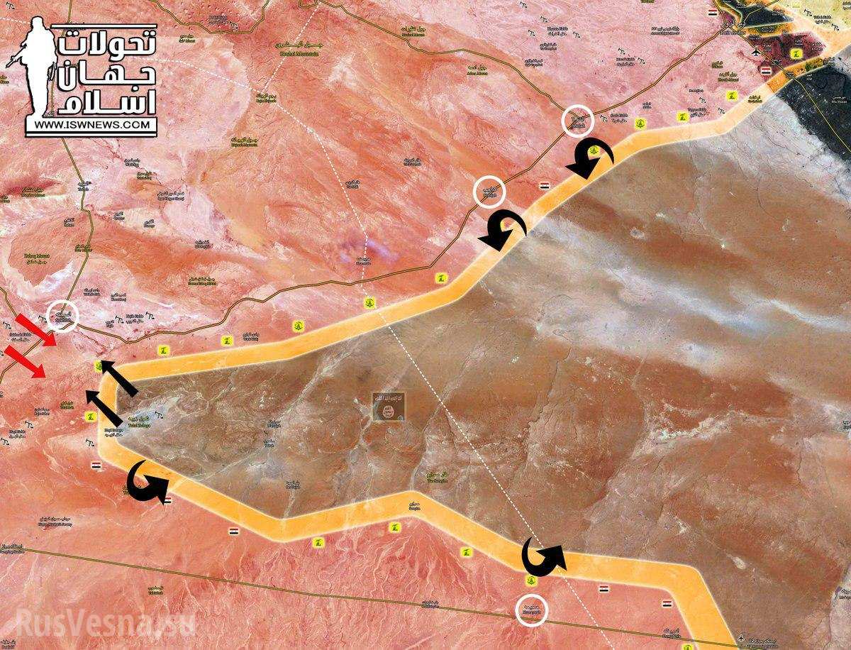 Контрудар ИГИЛ: Перерезана трасса снабжения САА в Дейр Зоре, враг наступает на Сухнэ (КАРТА)