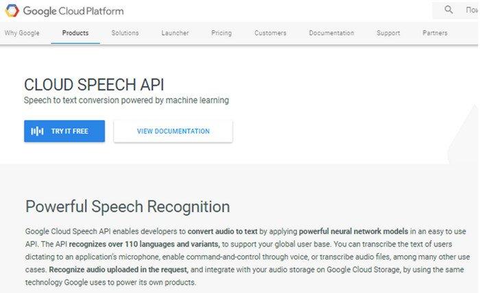 сервис Google Cloud Speech API 